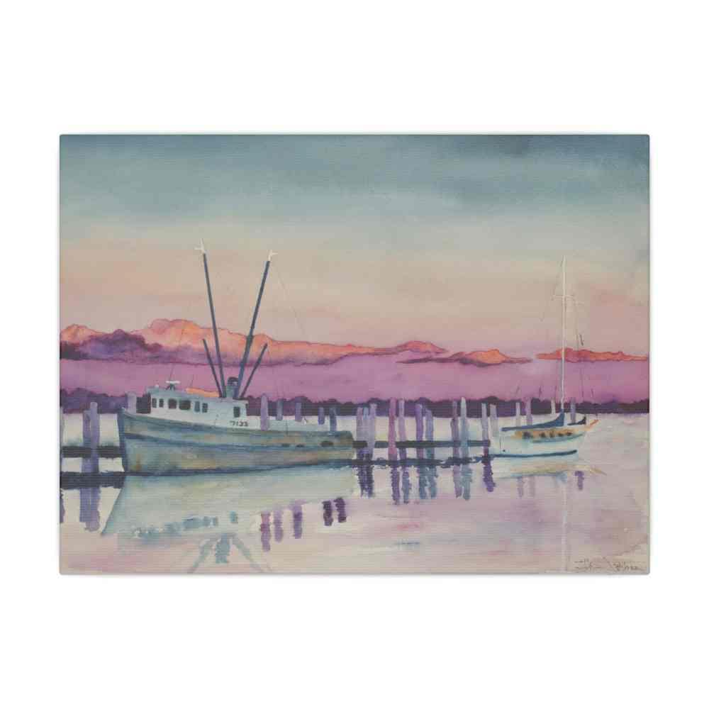 Jeb's "Shrimp Boat Resting" Stretched Matte Canvas (0.75")