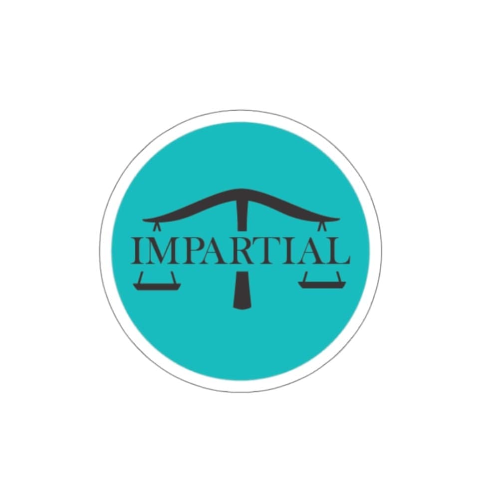 Teal Impartial Logo Kiss-Cut Stickers