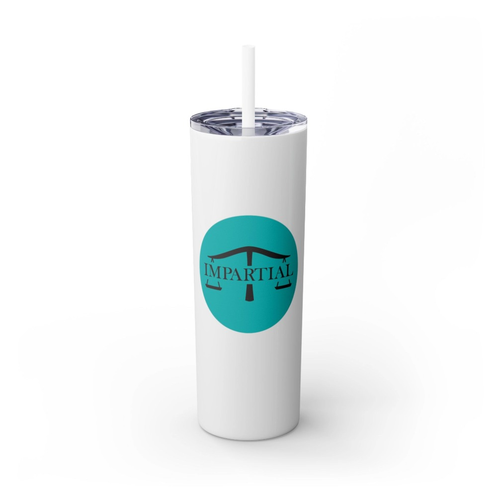 Teal Impartial Logo Skinny 20oz Tumbler with Straw