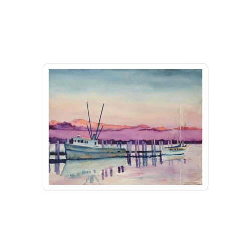 Jeb's "Shrimp Boat Resting" Kiss-Cut Vinyl Decals