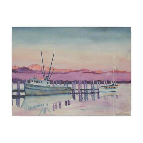 Jeb's "Shrimp Boat Resting" Stretched Matte Canvas (0.75")