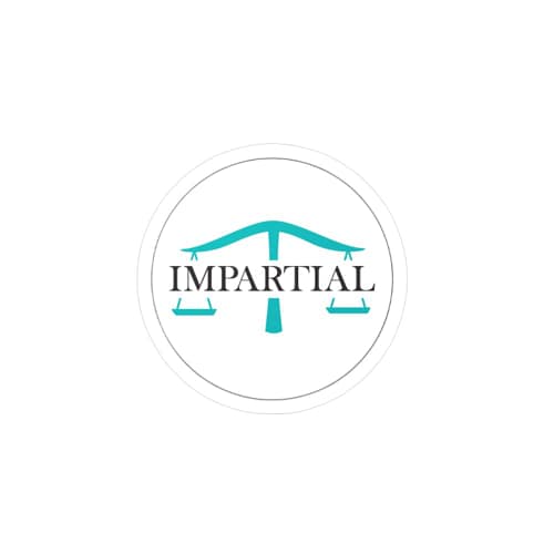 White Impartial Logo Kiss-Cut Vinyl Decals