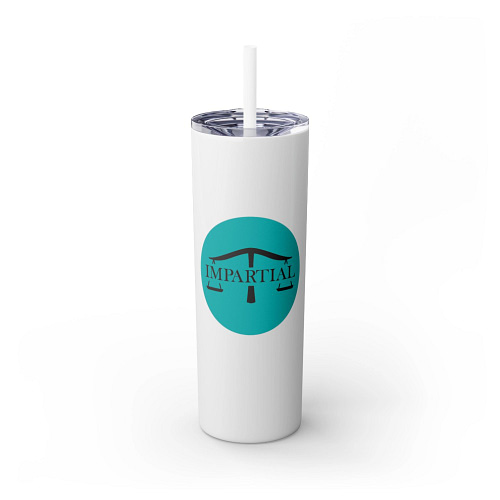 Teal Impartial Logo Skinny 20oz Tumbler with Straw