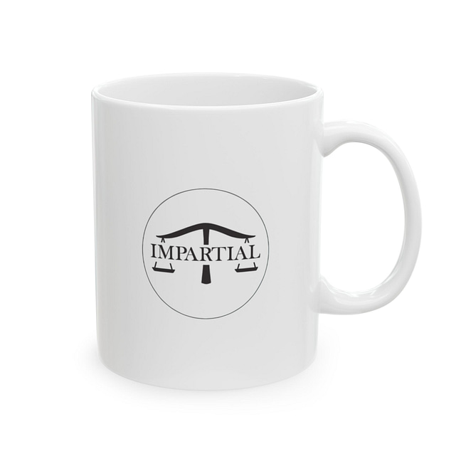 Black and White Impartial Logo Ceramic Mug, (11oz, 15oz)