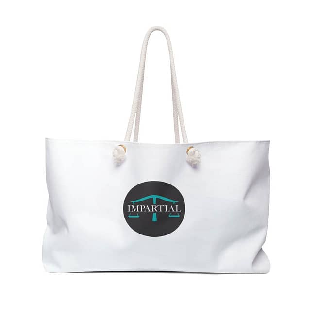 Black Impartial Logo Weekender Bag