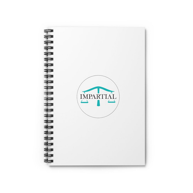 White Impartial Logo Ruled Spiral Notebook