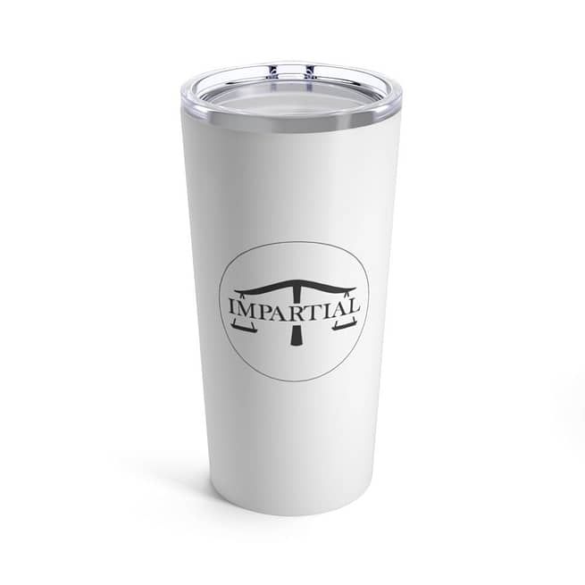 Black and White Impartial Logo 20oz Tumbler