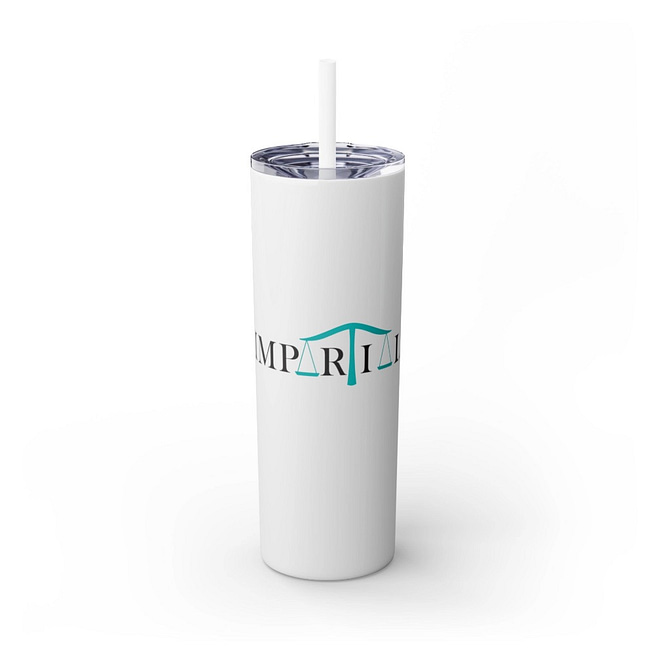 Teal and Black Impartial 20oz Skinny Tumbler with Straw