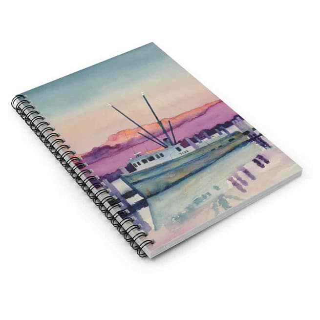 Jeb's "Shrimp Boat Resting" Ruled Spiral Notebook - Image 3
