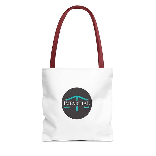 Black Impartial Logo Tote Bag - Image 6