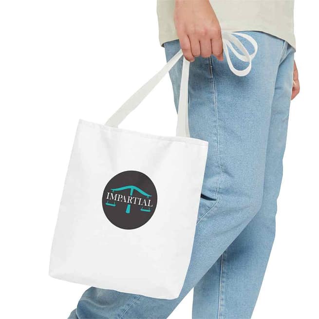 Black Impartial Logo Tote Bag - Image 2