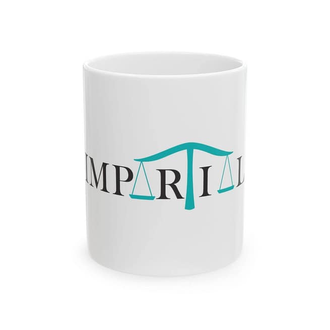 Impartial Logo Ceramic Mug, (11oz, 15oz) - Image 2