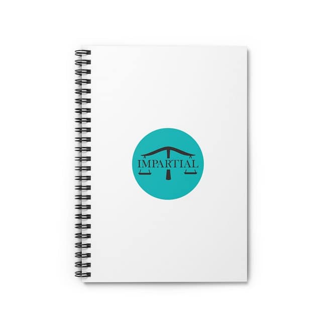 Teal Impartial Logo Ruled Spiral Notebook