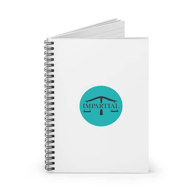 Teal Impartial Logo Ruled Spiral Notebook - Image 2