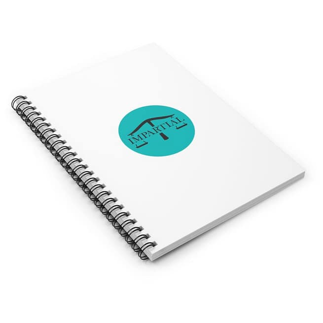 Teal Impartial Logo Ruled Spiral Notebook - Image 3