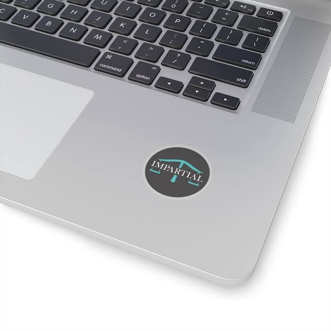 Black Impartial Logo Kiss-Cut Stickers - Image 2