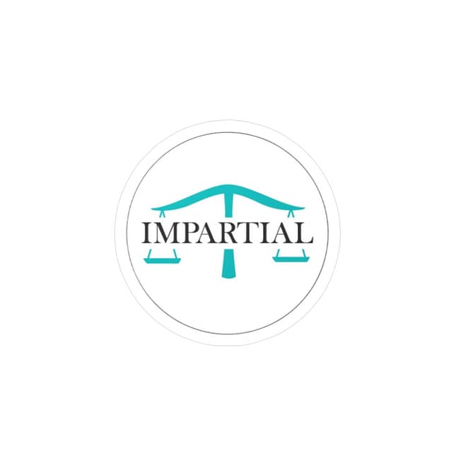 White Impartial Logo Kiss-Cut Vinyl Decals