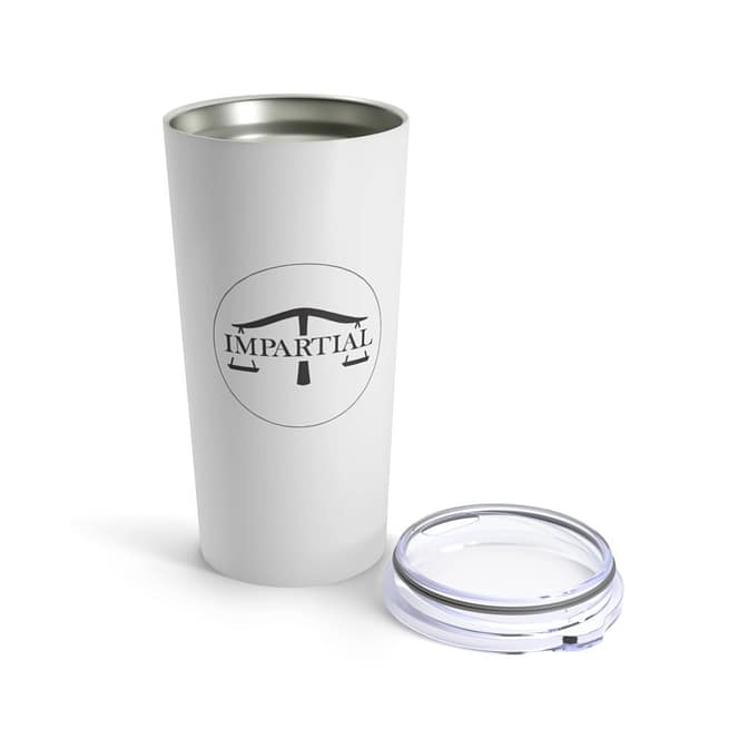 Black and White Impartial Logo 20oz Tumbler - Image 4