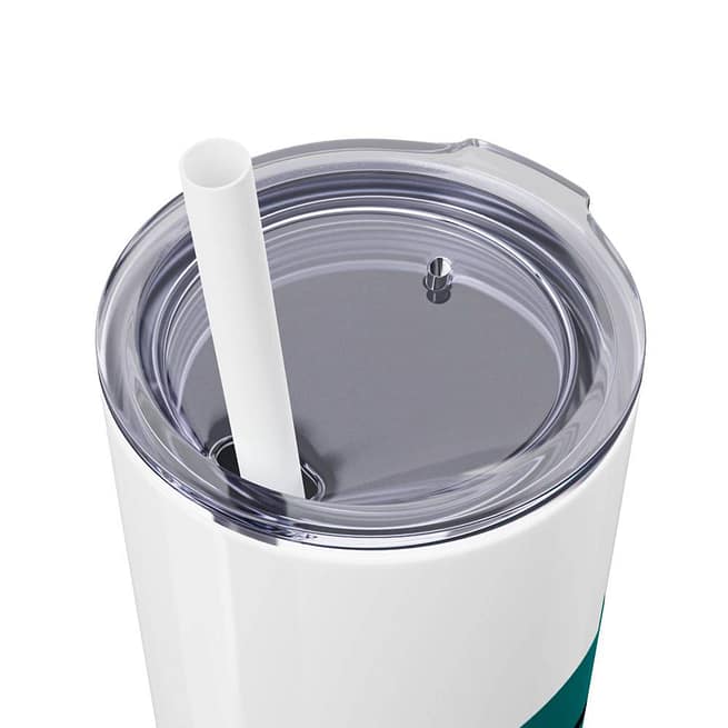 Teal Impartial Logo Skinny 20oz Tumbler with Straw - Image 3