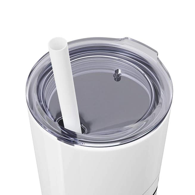 Black and White Impartial Logo 20oz Skinny Tumbler with Straw - Image 2