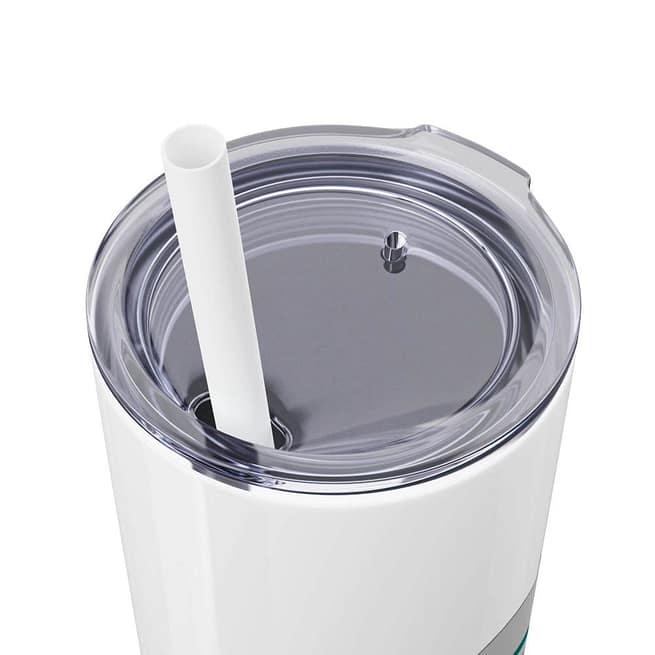 Teal and Black Impartial Logo Skinny 20oz Tumbler with Straw - Image 2