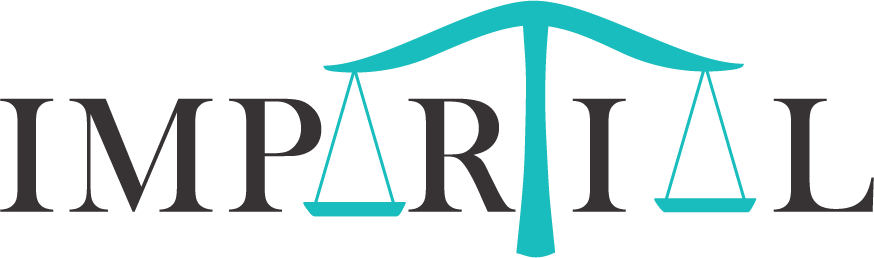 impartial logo listed as Impartial with the two A's in the logo shown as opposite sides of a scale of justice.